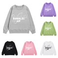 thumbnail image 1 of Byoo Letter Graphic Sweatshirt for Big Girls Crew Neck Long Sleeve Daily Casual Sweatshirt,Grey, 1 of 3