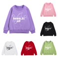 thumbnail image 1 of Byoo Letter Graphic Sweatshirt for Toddler Girls Crew Neck Long Sleeve Daily Casual Sweatshirt,Purple, 1 of 4