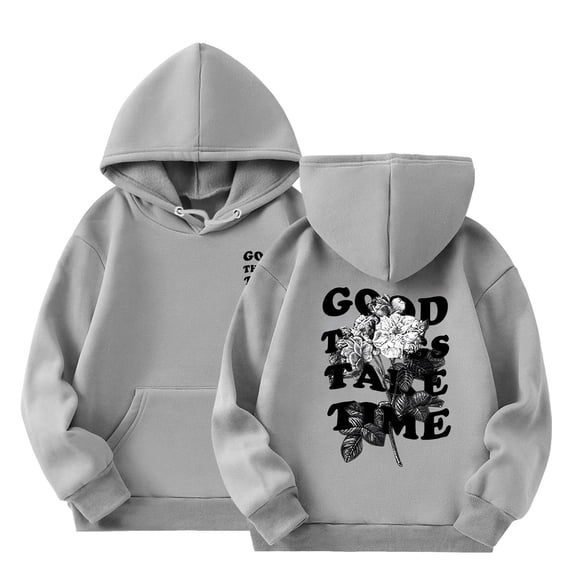 Byoo Letter Printed Hoody Sweatershirts Casual Pullover Hooded Sweatshirt with Pocket Sports Comfortable Clothes