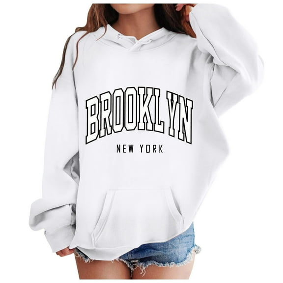 Byoo Letter Printed Oversized Hoodie for Toddler Girl Full Sleeve Pullover Top Outdoor Soft Daily Active Comfy Sweatshirt