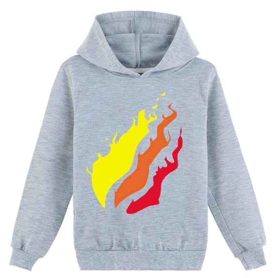 Byoo Little Boy Hoodie Fire Printed Hooded Long Sleeve Sweatshirt Kids Soft Casual Daily Clothes for Kids