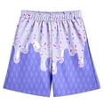 thumbnail image 1 of Byoo Little Boy Ice Cream Print Shorts Casual Elastic High Rise Summer Shorts Children's Soft Daily PantsPurple, 1 of 3
