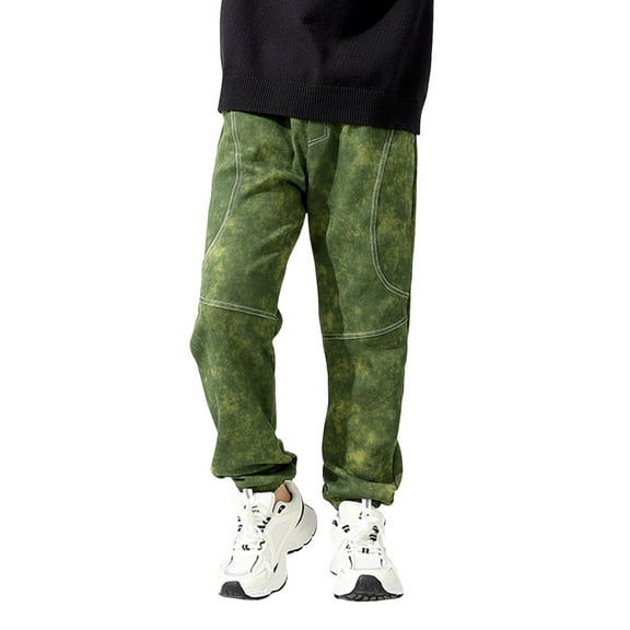 Byoo Little Boy Patchwork Batik Pants Pocket Drawstring Straight Fit Elastic Smocked Waist Trousers Casual Comfy Pants for Kids