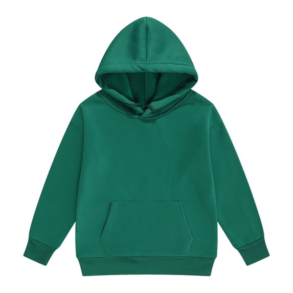 Byoo Little Boy Solid Color Hoodie Drawstring Full Sleeve Hoody Sweatshirts with Kangaroo Pocket Comfortable Soft Pullovers Top for Kids,7-8T