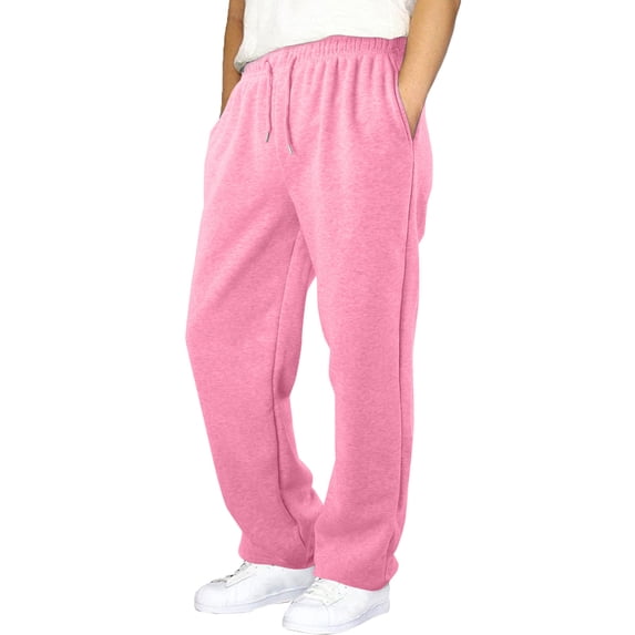 Byoo Little Boy's Baggy Sweatpants Solid Straight Leg Elastic Waist High Rise Pockets Drawstring Trousers Casual Soft Jogger Pants