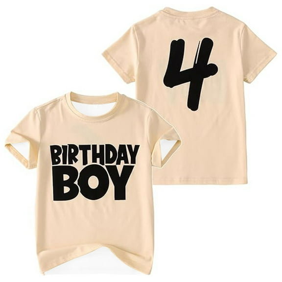 Byoo Little Boy's Birthday T-Shirt Letter Print Casual T Shirt Short Sleeve Kids Tshirt