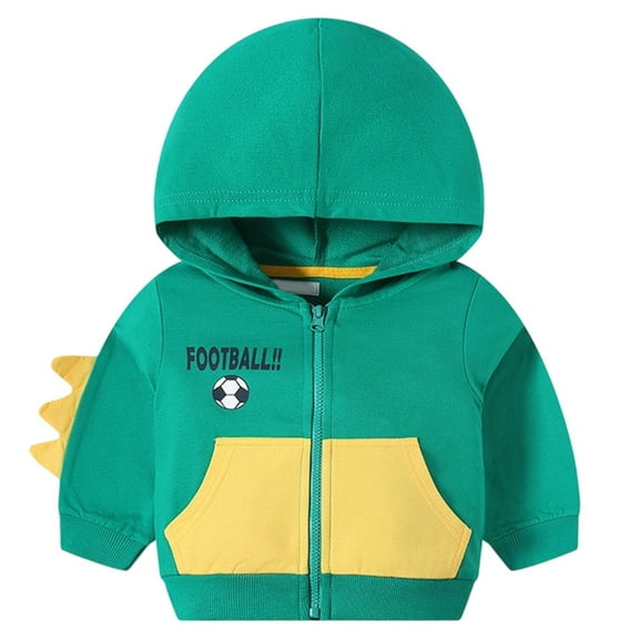 Byoo Little Boy's Zip Up Hoodie Baby Kids Cute Dinosaur Hooded Sweatshirt Casual Jacket
