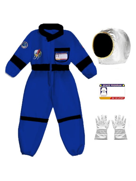 Little Boys' Astronaut Jumpsuit With Helmet And Gloves Space Themed Role Play Outfit