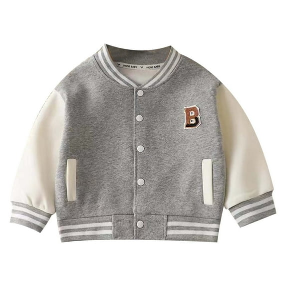 Byoo Little Boys Bomber Jacket Colorblock Button Down Warm Soft Sweatshirt Active for Baby Baseball Jacket