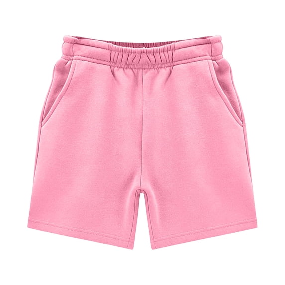 Byoo Little Boys Burgundy Casual Sweat Shorts Elastic Waist Comfortable Everyday Wear Shorts,Light Pink