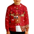thumbnail image 1 of Byoo Little Boys Christmas Sweatshirt Reindeer Graphic Knit Long Sleeve Crewneck Pullover Top Kids Winter Holiday Xmas Shirt, 1 of 5