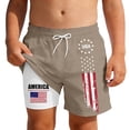 thumbnail image 1 of Byoo Little Boys Compression Liner Shorts USA Flag Printed 4th of July Swim Shorts Quick Dry Trunks, 1 of 5