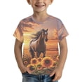 thumbnail image 1 of Byoo Little Boys Horse Printed Teeshirt Loose Fit Short Sleeve Classic T Shirt for Kids,Orange, 1 of 5