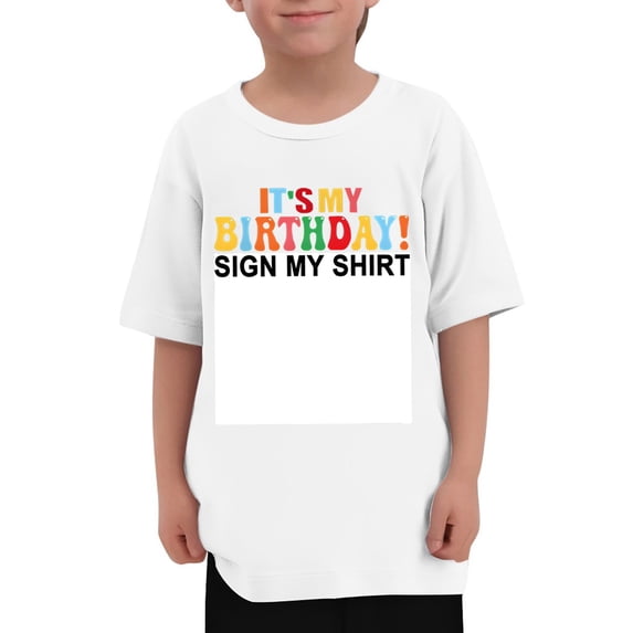 Byoo Little Boys Printed T Shirt Comfy Short-Sleeved Crew Neck Birthday Tee Shirt Pullover Top