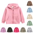 thumbnail image 1 of Byoo Little Boys Solid Zip Up Hoodie Long Sleeve Casual Hooded Sweatshirt With Pocket Daily Wear Hoody Sweatshirts,Pink, 1 of 1