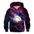 thumbnail image 1 of Byoo Little Boys Sport Graphic Hoodie Long Sleeve Baseball Print Pullover Top Cozy Active Sweatshirt, Purple, 1 of 2