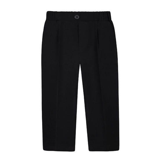 Byoo Little Boys' Straight Leg Dress Pants with Button Detail Elastic Waist Formal School Trousers