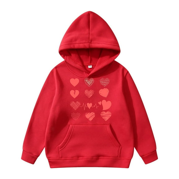 Byoo Little Girl's Hoodie Cute Bow Printing Long Sleeved Kids Hoody Pullovers Top Relaxed Fit Soft Hooded Sweatshirt