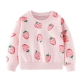 thumbnail image 1 of Byoo Little Girl's Sweatshirt Strawberry Print Long Sleeve Pullover Top Cute Fall Shirt, 1 of 6