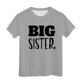 thumbnail image 1 of Byoo Little Girls Big Sister Graphic T-Shirt Short Sleeve Crew Neck Tee Summer T Shirt,Grey, 1 of 4