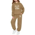 thumbnail image 1 of Byoo Little Girls Christmas Outfits Kangaroo Pocket Hoodie T Sweatpants Sets Holiday Xmas Warm Outfits for Kids, 1 of 4