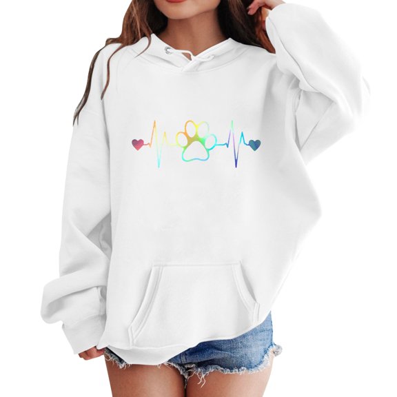 Byoo Little Girls Graphic Hoodie Long Sleeved Pullover Sports Casual Hooded Sweatshirt