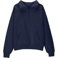thumbnail image 1 of Byoo Little Girls Half Zip Sweatshirt Solid Color Stand Collar Pullover Casual Sweatshirt, 1 of 4