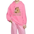 thumbnail image 1 of Byoo Little Girls Hoodie Cartoon Capybara Print Casual Hooded Sweatshirt Fall Pullover, 1 of 4