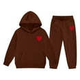 thumbnail image 1 of Byoo Little Girls Hoodie Sweatsuit Sets Solid Lined Hoody Sweatshirt with Pocket Jogger Tracksuit Sets Casual Cloth Set, 1 of 5