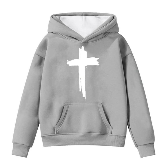 Byoo Little Girls Jesus Graphic Hoodie Long Sleeve Hooded Sweatshirt Cozy Soft Pullover