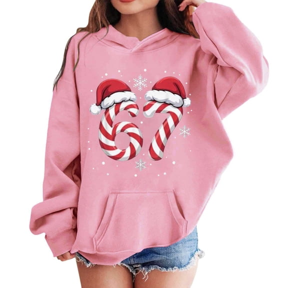 Byoo Little Girls Number Graphic Hoodie Sweatshirt Oversized Hooded Long Sleeved Pullover Shirt Casual Comfort Kids Top