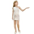 thumbnail image 1 of Byoo Little Girls One-Shoulder Gown Carnival Sequin Solid Color Kids Wrap Dresses Comfort Active Dress Silver, 1 of 4
