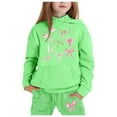 thumbnail image 1 of Byoo Little Girls Outfits Bow Print Long Sleeve Hoodie Jogger Pants Casual Sports Sweatsuit, 1 of 4