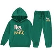 thumbnail image 1 of Byoo Little Girls Outfits Letter Print Pullover Hoodie Sweatpants Activewear Sweatsuit, 1 of 3