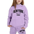 thumbnail image 1 of Byoo Little Girls' Outfits New York Print Long Sleeve Hoodie Sweatpants Casual Sweatsuits, 1 of 4