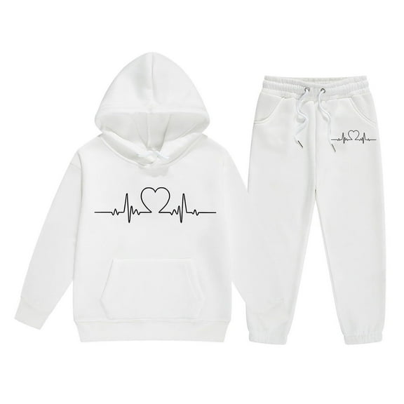 Byoo Little Girls Outfits Set Hoodie Sweatshirt Joggers 2 Piece Sets Comfy Casual Sweatsuit Sets for Kids