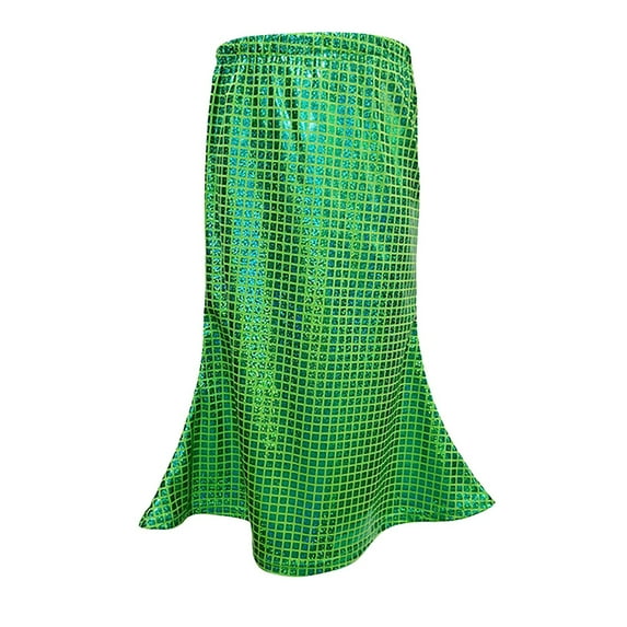 Byoo Little Girls Sequin Maxi Skirt Mardi Gras Solid Color Elastic Waist Shiny Skirts Cute Funny Skirt for Kids