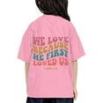 thumbnail image 1 of Byoo Little Girls' Summer Retro Tee Shirt Letter Print Short Sleeve Crew Neck Loose Vintage Casual Tshirt, 1 of 4