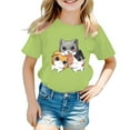 thumbnail image 1 of Byoo Little Girls T-Shirt Cartoon Animal Print Casual Short Sleeve T Shirt Graphic Tee, 1 of 3