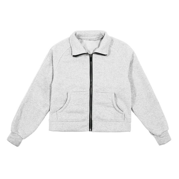 Byoo Little Girls Zip Up Sweatshirt Kids Solid Stand Collar Jacket Casual Sports Coat Top