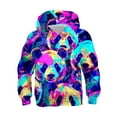 thumbnail image 1 of Byoo Neon Panda Graphic Toddler Boy Hoodie Casual Long Sleeve Pullover Sweatshirt Soft Daily Active Top for Child, 1 of 2