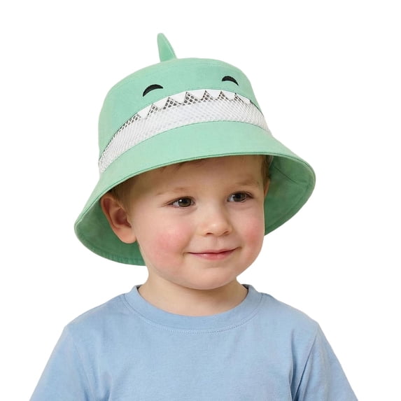Byoo Boy's Breathable Bucket Hat Cute Shark Graphic Design Beach Outdoor Hats