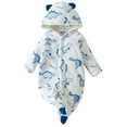 thumbnail image 1 of Byoo Newborn Boys Outfit Set Cartoon Animal Graphic Hooded Long Sleeve Romper Comfortable Clothing Set Soft Jumpsuit Sleeping, 1 of 3