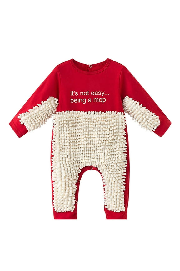 Boys Outfit Set Solid Full Sleeved Mop Soft Cozy Onesie Sleepwear Soft Thick Jumpsuit Homewear for Baby