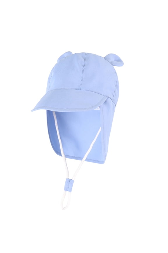 Boys Secure Flap Cap Sun Proof Solid Color UV Protection Outdoor Travel Hats