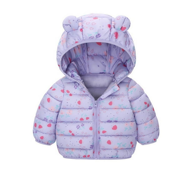 Byoo Girls Down Jacket Dinosaur Painted Full Zip Padded Hooded Thickened Puffer Jacket Warm Windbreakers Cloth