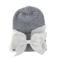 thumbnail image 1 of Byoo Girls Soft Beanie Large Bow Accent Striped Pattern Daily Caps, 1 of 2
