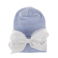 thumbnail image 1 of Byoo Girls Soft Beanie Large Bow Accent Striped Pattern Daily Caps, 1 of 2