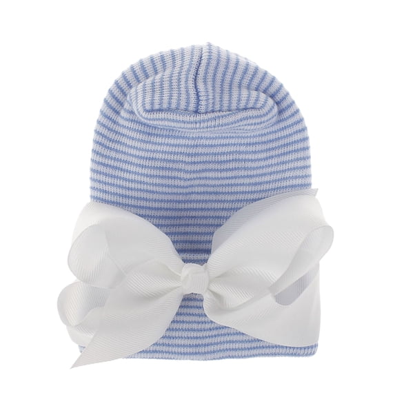 Byoo Girls Soft Beanie Large Bow Accent Striped Pattern Daily Caps