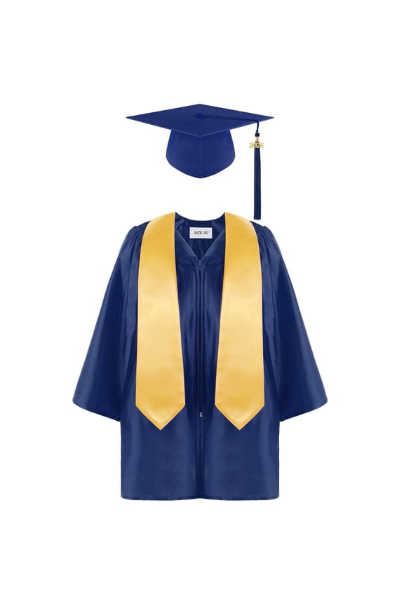 Preschool Kindergarten Graduation Gown Cap Set with Tassel Graduation Zipper Jacket Set Comfy Outfit Set